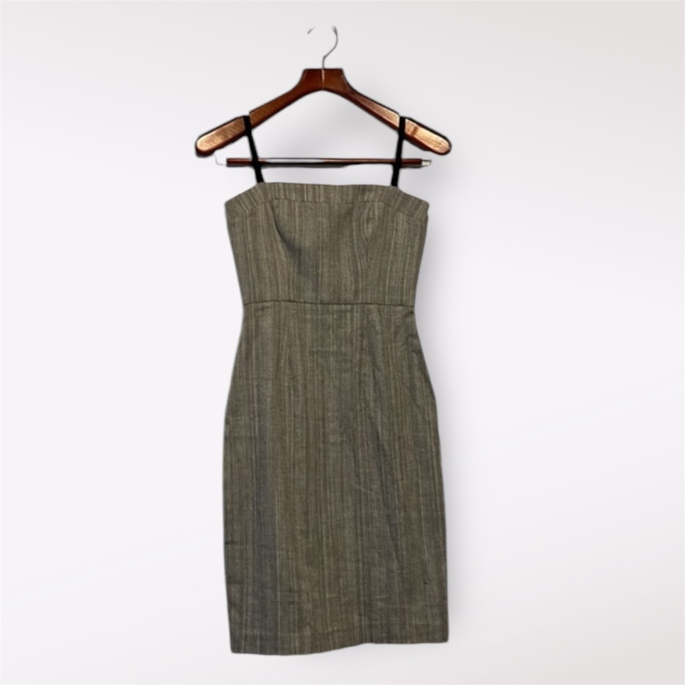 Black Halo Herringbone Academia Fitted Dress